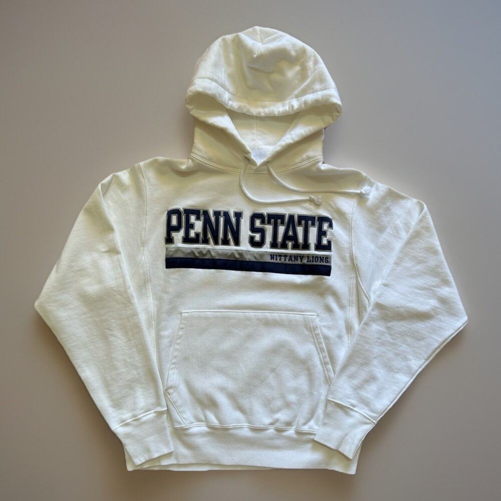 Champion Penn State Reverse Weave Hoodie Size Small White Heavyweight 90s Style